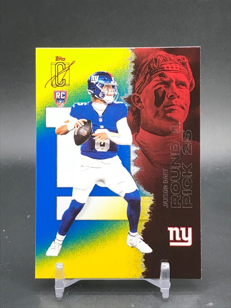2025 Topps Signature Class Jaxson Dart RC – BLUE AND YELLOW New York Giants #106