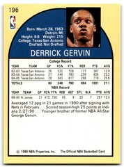 1990-91 Hoops #196 Derrick Gervin New Jersey Nets Rookie