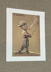 Rare Vintage Harry Rountree Golf Caricature Prints – Pair of 2 Fine Art Plates