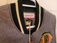 Chicago Blackhawks Vest Mitchell & Ness Gray Grey Mens Large NWT