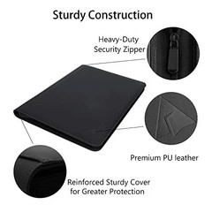 16 Pocket 1024 Card Binder, Large Ringless Side Loading Pockets Trading Card