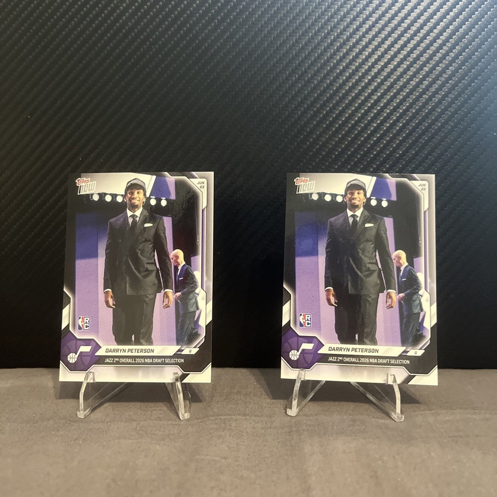 Topps Now Darryn Peterson Lot Of 2 Jazz 2nd Overall Draft Selection #DPET RC