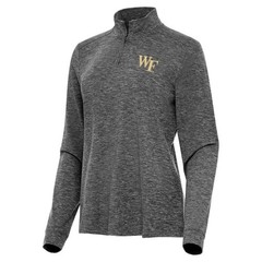 Antigua Gray LARGE Wake Forest Demon Deacons Women&rsquo;s 1/4 Zip Mock Polo Top