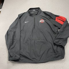 Ohio State Buckeyes Jacket Mens 3XL XXXL Gray Nike 1/4 Quarter Zip Windbreaker