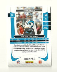 2011 Prestige Xtra Points Gold #28 Jimmy Clausen /250 Panthers Notre Dame