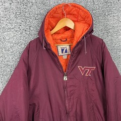 Vintage Virginia Tech Hokies Logo 7 Jacket Adult XL Puffer 90s Korea