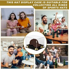 Clear Hat Display Case for Baseball Acrylic Autograph Hat Cap Helmet Holder S…