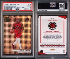2023 Donruss Elite Pascal Siakam Hyper Gold International #&rsquo;d 3/10 PSA 9 *Pop 1