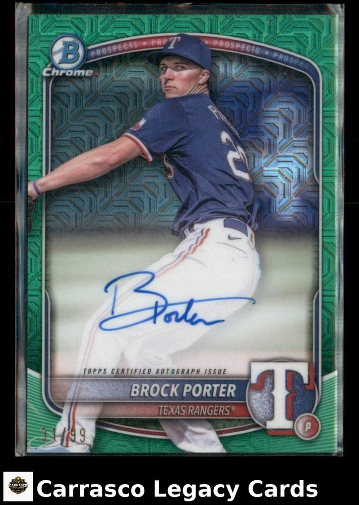 2024 Bowman Chrome M/B Mojo Brock Porter Auto Green Refractor 31/99 BMA-BP