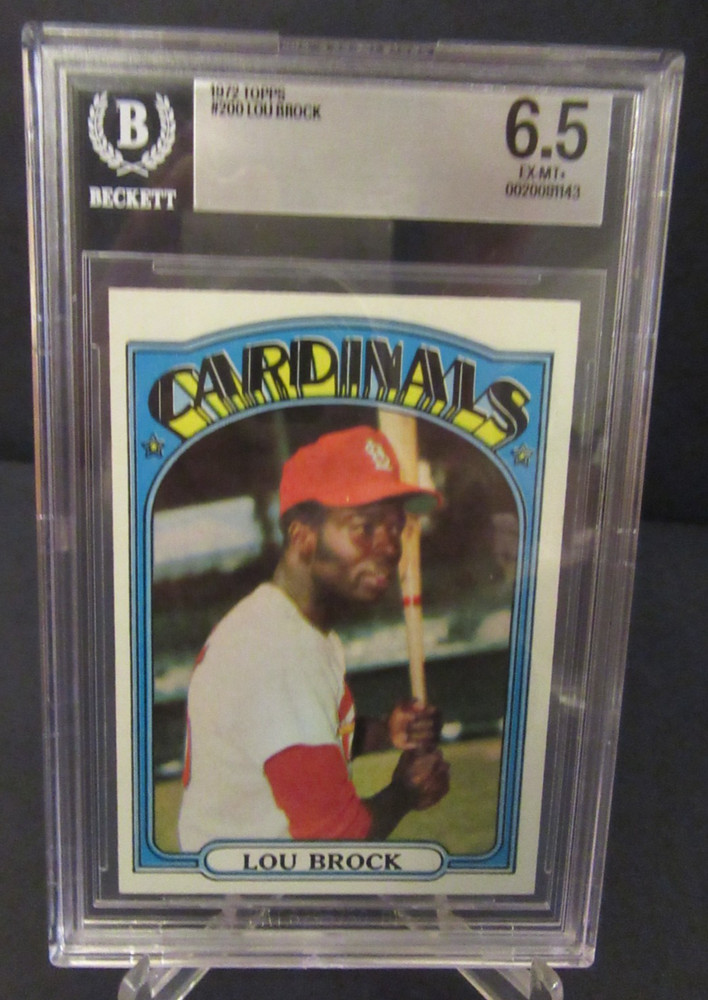 1972 Topps Baseball #200 Lou Brock BGS 6.5 EX-MT+ St. Louis Cardinals Beckett