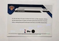 2026 Topps Now NBA Finals OG Anunoby New York Knicks Short Print C3-SP