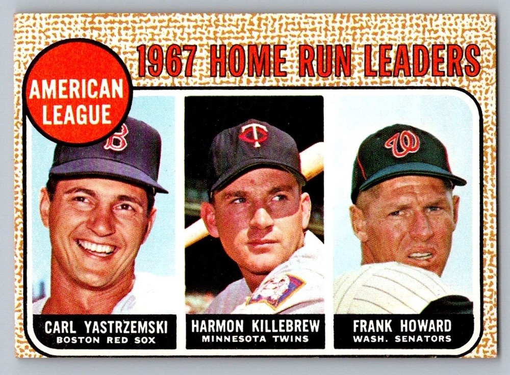 1968 Topps – #6 League Leaders Yastrzemski, Killebrew, Howard VG+ Cond. (46)