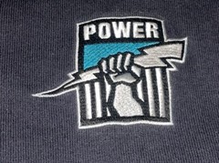 VTG Nike Official AFL Port Adelaide Power XL Teal Black Long Sleeve Rugby Polo