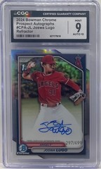 2024 Bowman Chrome Joswa Lugo Auto Refractor 1st Prospect #/499 Angels CGC 9