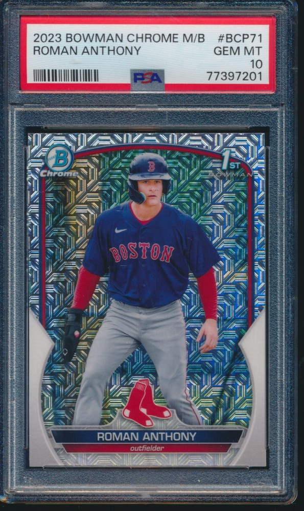 PSA 10 ROMAN ANTHONY 1st 2023 Bowman Chrome Mega Box Mojo Refractor RC GEM MINT