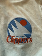 NBA Vintage Majestic Hardwood Classics San Diego Clippers Front Warm Up Shirt L