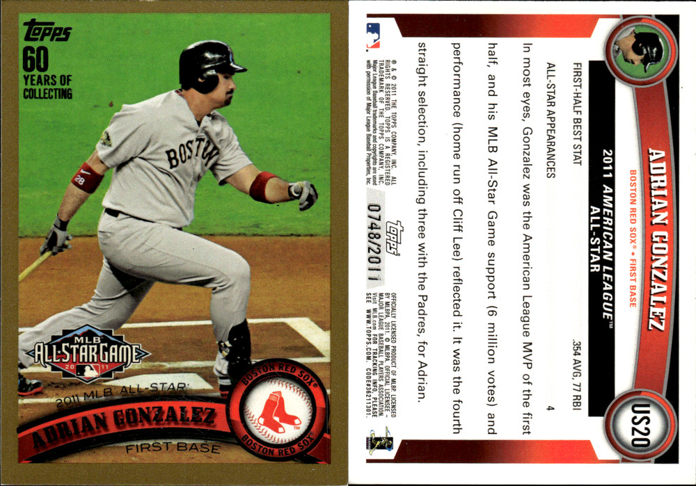 2011 Topps Update Series – Gold Parallels /2011 (US1-US300) ~ Choose Your Card