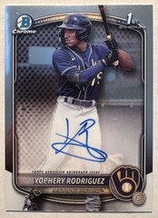 2025 Bowman #CPA-YR Chrome Auto 1st Prospect Yophery Rodriguez