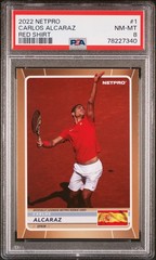 2022 Netpro Carlos Alcaraz Red Shirt PSA 8