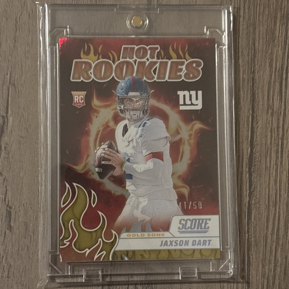 2025 Panini Score Jaxson Dart Hot Rookies RC Gold Zone /50 NY Giants A684