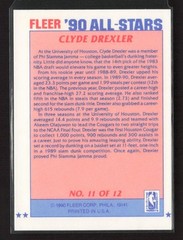1990-91 Fleer All-Stars #11 Clyde Drexler Portland Trail Blazers