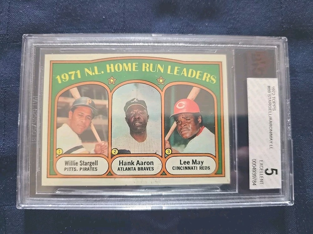 1972 Topps NL Home Run Leaders Willie Stargell HANK AARON Lee May #89 BVG 5