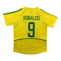 Ronaldo #9 Brazil 2002 World Cup Home Jersey – Men’s Retro Soccer Shirt – NEW