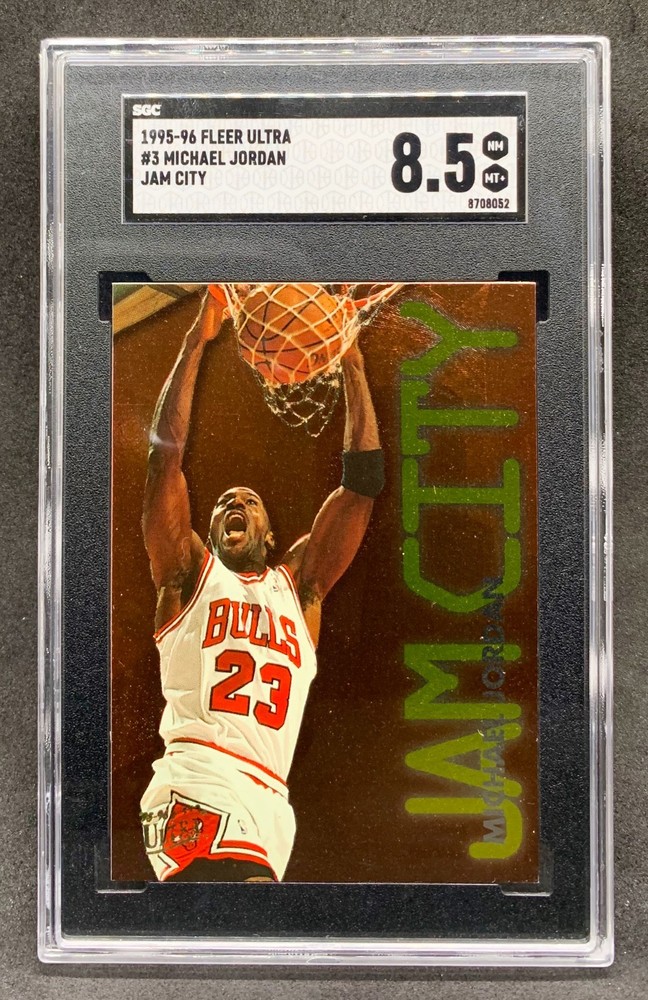 1995-96 Fleer Ultra MICHAEL JORDAN Bulls Jam City Foil SP #3 NM Mint + SGC 8.5