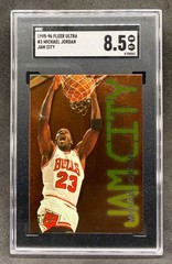 1995-96 Fleer Ultra MICHAEL JORDAN Bulls Jam City Foil SP #3 NM Mint + SGC 8.5