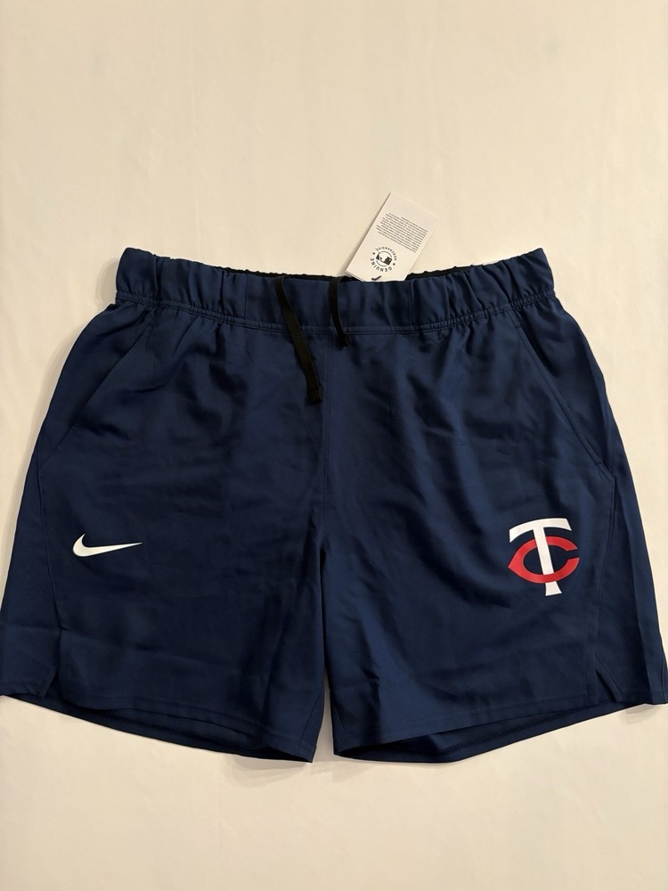 Nike Men’s MLB Minnesota Twins Navy Woven Victory Dri Fit Shorts Size Large NWT