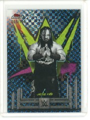 2025 TOPPS FINEST WWE COMMON BLUE CHECKERBOARD REFRACTOR JACOB FATU 69/149