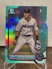 2022 Bowman Chrome Aqua Refractor /125 JUNIOR SANCHEZ Marlins #BCP111