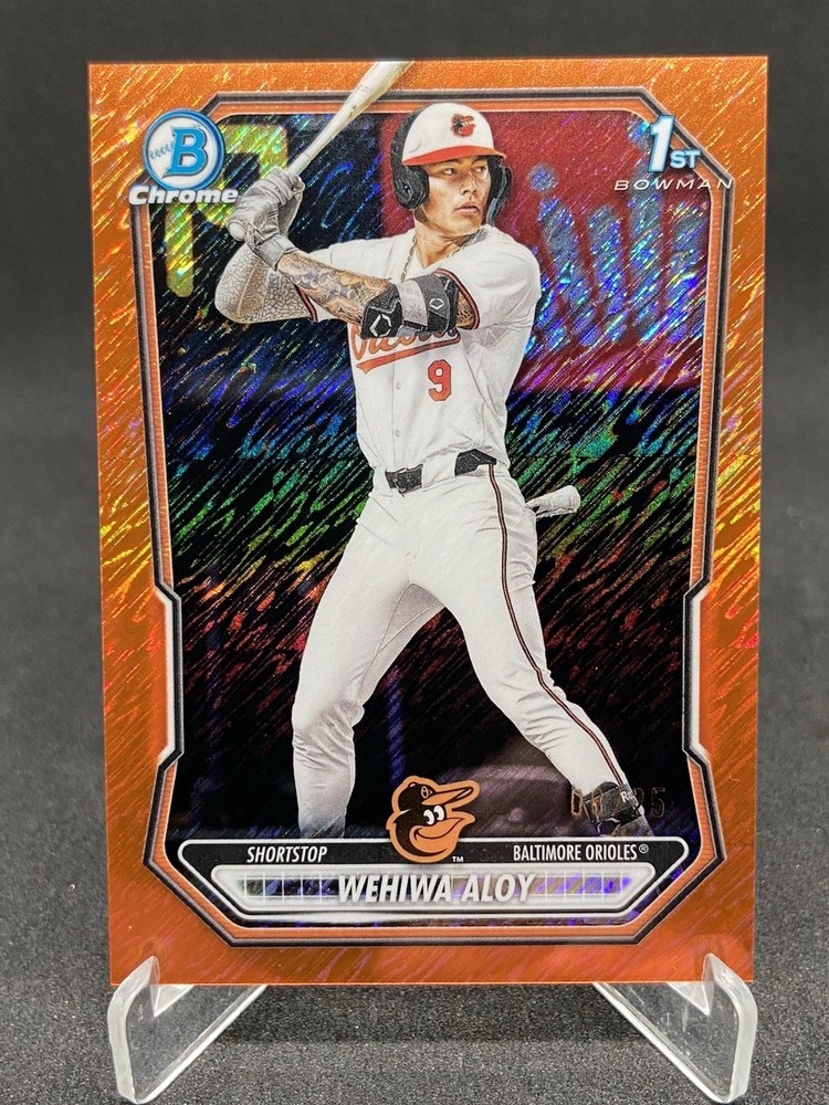 Wehiwa Aloy 2026 Bowman Orange Shimmer Refractor /25 SP 1st Baltimore Orioles