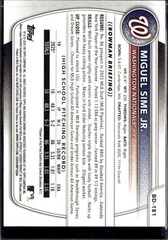 2025 Bowman Draft Paper 1st Miguel Sime Jr. Nationals BD-181 5 card lot