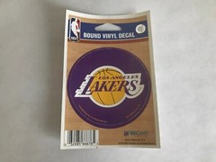 LA Lakers, Round Decal Sticker 2 7/8 Inches (7.3 Cm) Wide *FREE SHIPPING*