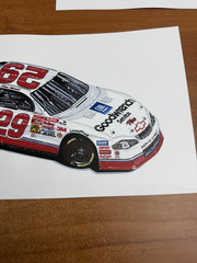 Sam Bass Original Drawing Artwork Kevin Harvick NASCAR Goodwrench 29