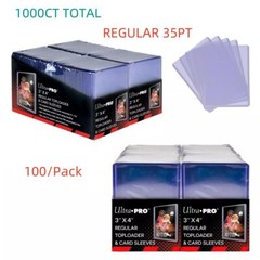 1000ct Ultra PRO 3&Prime; x 4&Prime; Regular 35pt Toploader & Soft Sleeves – 10 * 100 Pack