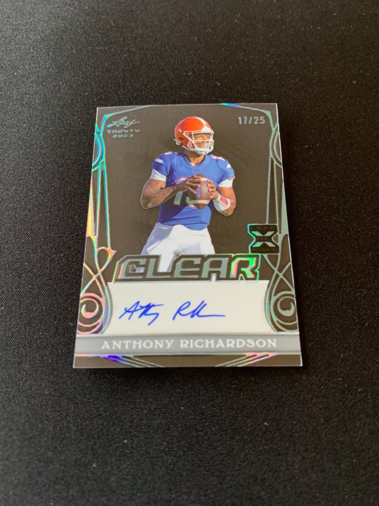 Anthony Richardson 2023 Leaf Trinity Clear Rookie Acetate Autograph /25 CA-AR1
