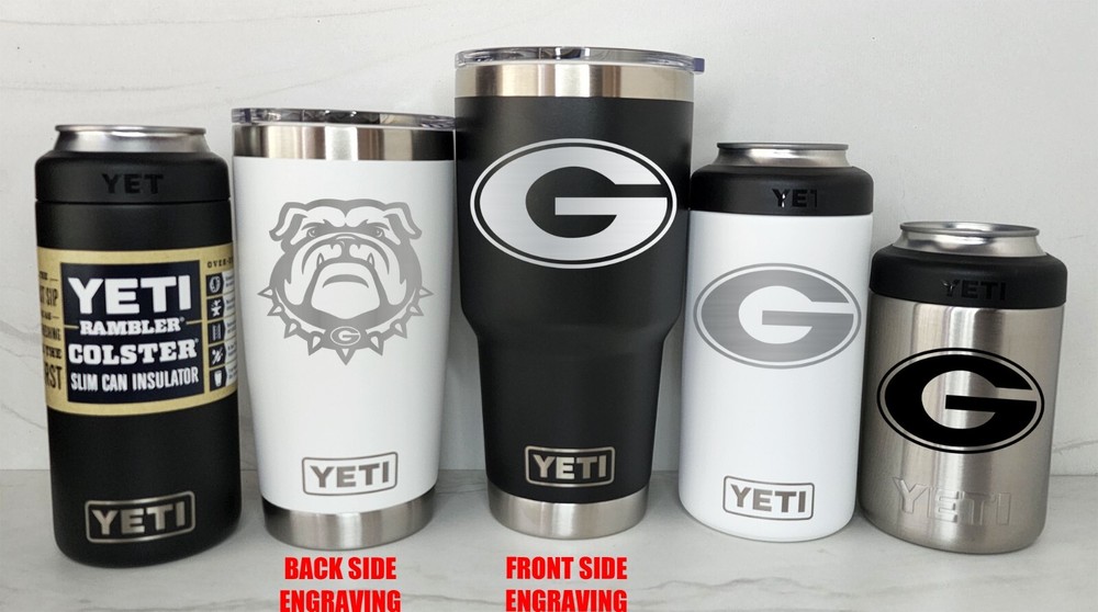 Georgia Bulldogs YETI Laser Engraved 20 or 30 oz. Tumblers and Colsters, UGA