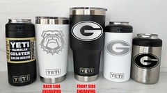 Georgia Bulldogs YETI Laser Engraved 20 or 30 oz. Tumblers and Colsters, UGA
