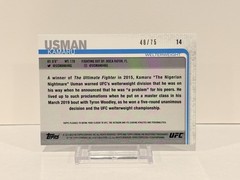 2019 Topps Chrome UFC Kamaru Usman Blue Wave Refractor /75 #14 🔥Clean