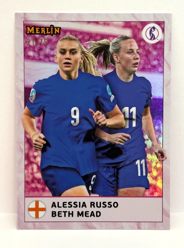 2025 Topps Merlin UEFA Women&rsquo;s Euros Alessia Russo & Beth Mead Duo /75 ENGLAND