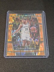 Cameron Thomas 2021-22 Panini Select Concourse Orange Flash Prizm SP Rookie #21