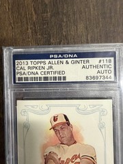 2013 Topps Allen Ginter Cal Ripken Jr On Card Auto #118 Orioles PSA Auth Auto