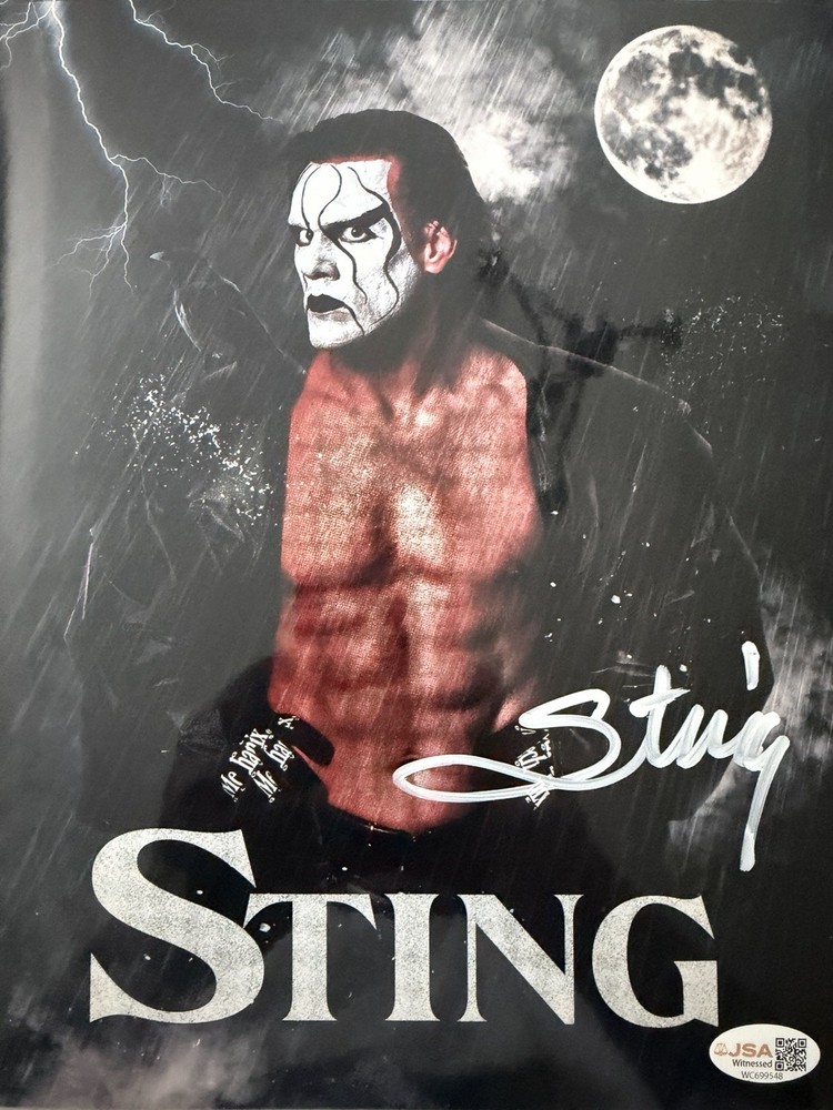 Sting 8×10 Metalic JSA Witness Authentic Autograph Wwe