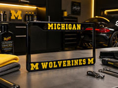 Michigan Wolverines License Plate Frame Cover – Black – EliteAuto3K