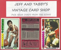 1976-77 TOPPS BASKETBALL 1 TO 144 / SEE DROP DOWN MENU