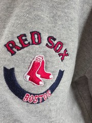 NEW Boston Red Sox Soft As A Grape Gray Collared V-Neck Sweatshirt Women&rsquo;s M