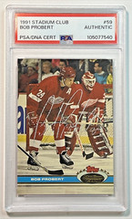 1991 Bob Probert Stadium Club #59 SIGNED Card PSA DNA Authentic