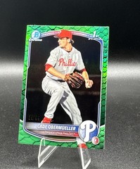 2025 Bowman Draft Cade Obermueller BDC-8 Chrome 1st Green Reptilian Refractor/99